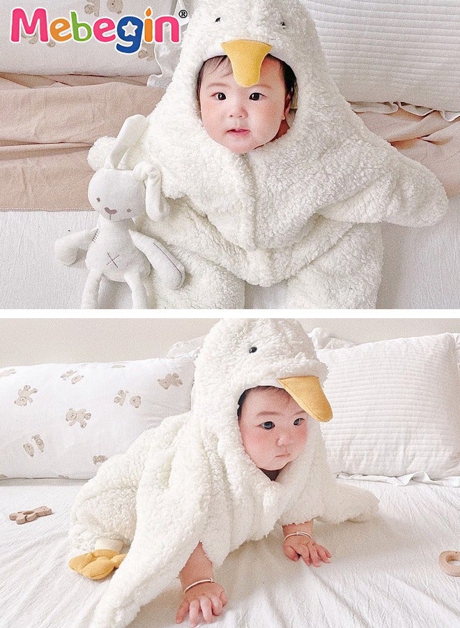 MEBEGIN Infant White Goose Costume, 1-piece Warm Outfit with Adorable Animal Design, Baby Winter Outdoor Coat, Toddler Warm Sleeping Bag, Funny Photography Props, Creative Photoshoot Outfits for Infants, Perfect for Baby Photography Shoots - Image 3